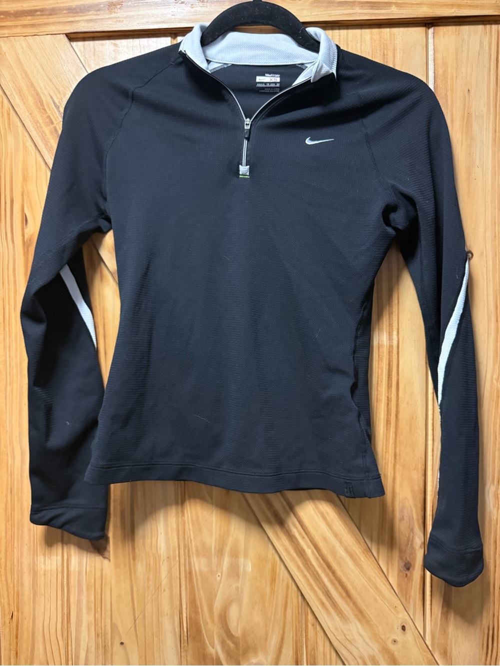 Nike Black Long-Sleeve Quarter Zip Pullover with Gray Accents